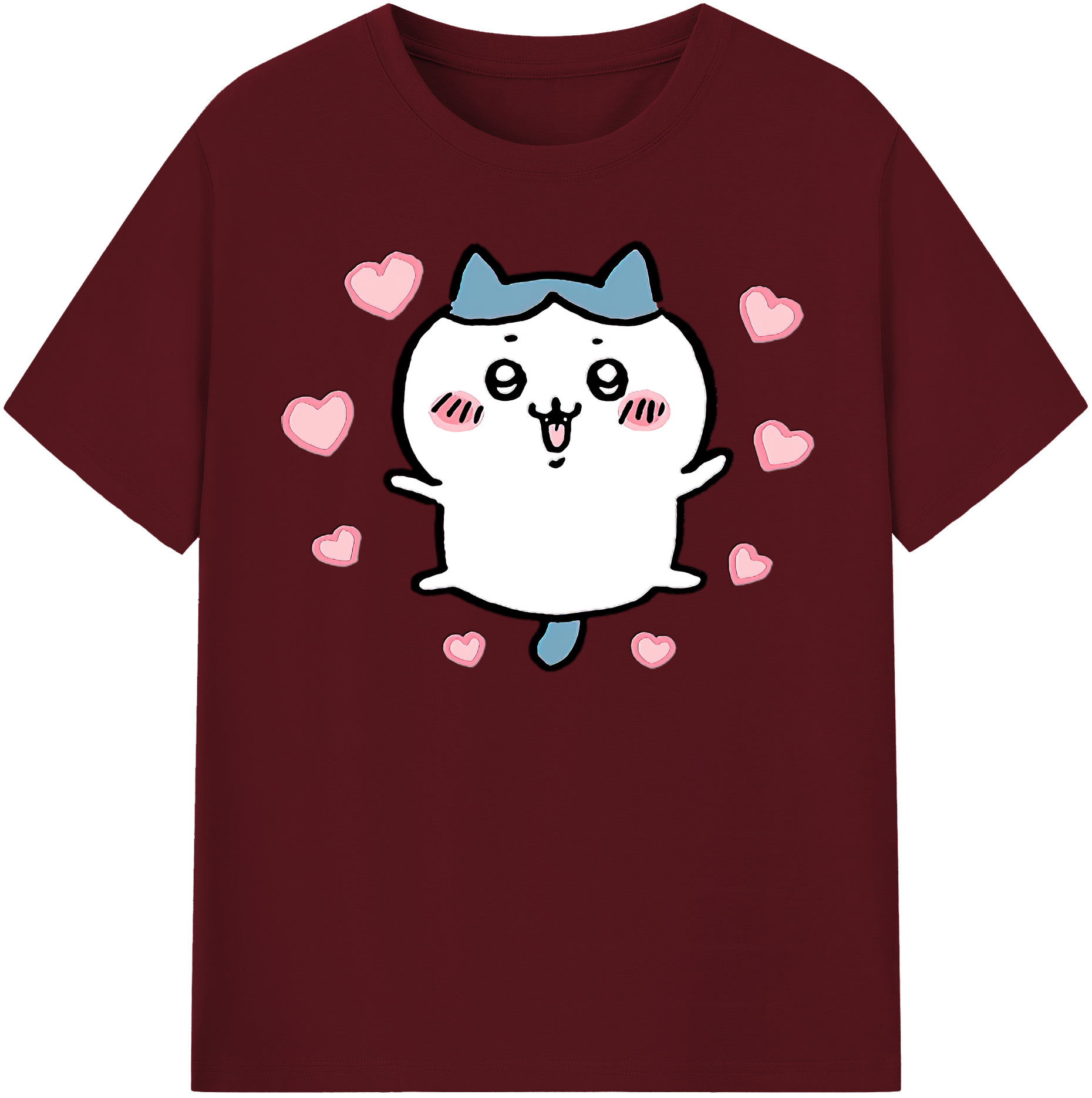 （画像用） ちいかわ ハチワレ Chii-kawa hachiware 綿100％半袖Tシャツ（フロントプリント）